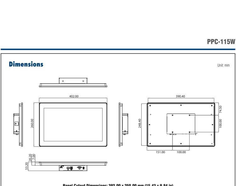 研華PPC-115W 15.6 英寸 Rockchip 3399 處理器 支持安卓 10 一體式工業(yè)電腦