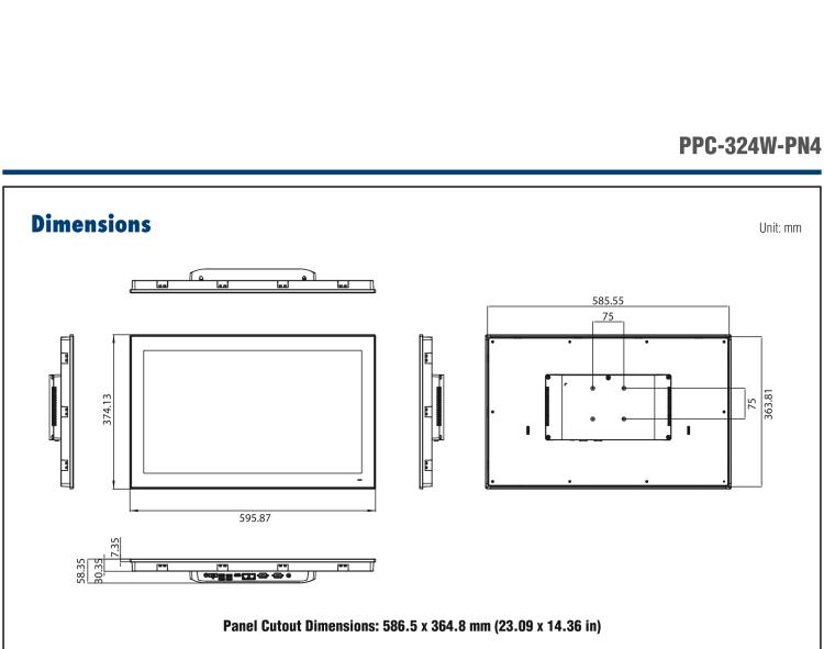 研華PPC-324W-PN40B 23.8" 寬屏無風(fēng)扇工業(yè)平板電腦, 搭載Intel? Pentium? N4200 四核心處理器