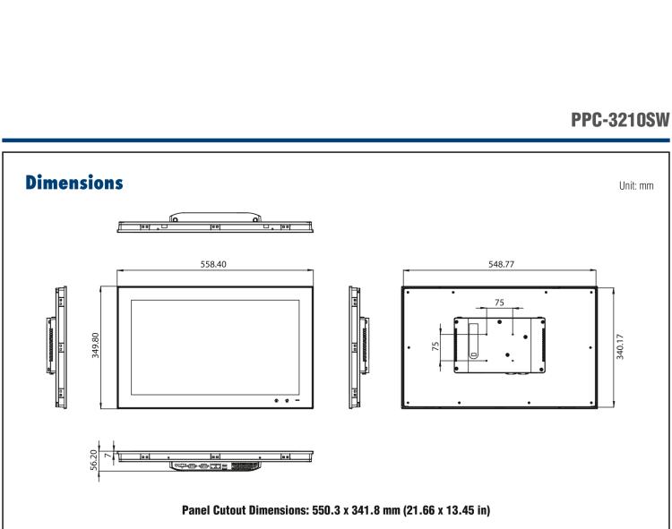 研華PPC-3210SW 21.5"無風(fēng)扇工業(yè)平板電腦, 搭載 Intel? Celeron? N2930 處理器