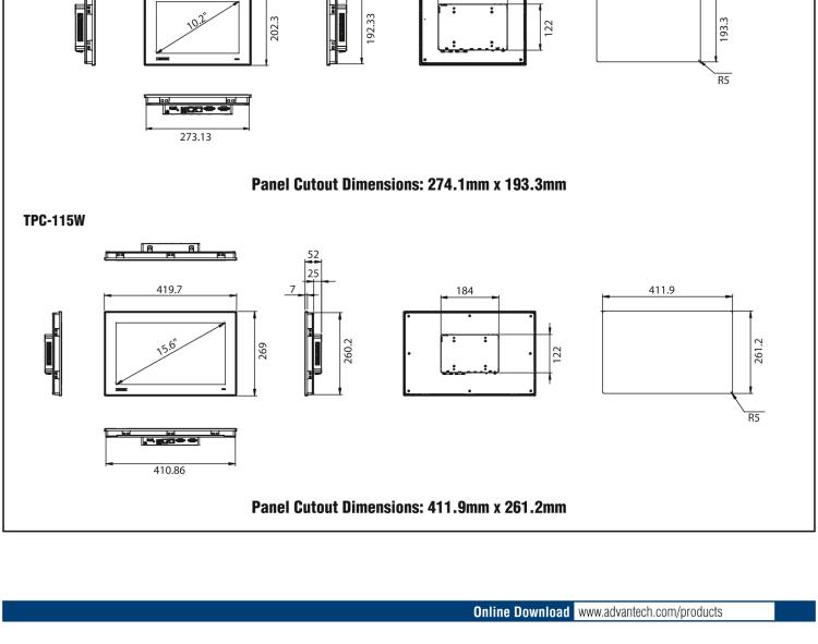 研華TPC-115W 15.6" Touch Panel Computer with ARM Cortex?-A53 Processor