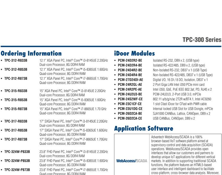 研華TPC-317 17" SXGA TFT LED LCD工業(yè)平板電腦，搭載第八代Intel?Core?i3/ i5/ i7處理器，內(nèi)置8G DDR4 RAM