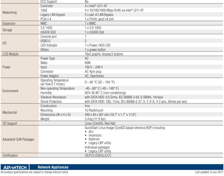 研華FWA-2330 基于Intel? Bay trail-D/M 系列處理器 1U機(jī)架式網(wǎng)絡(luò)應(yīng)用平臺