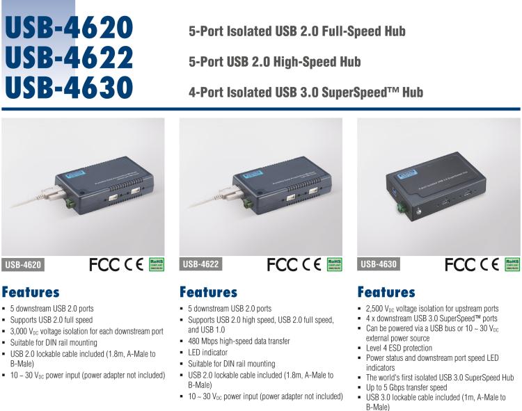 研華USB-4620 ULI-415C 電路模塊，5端口隔離USB2.0集線器