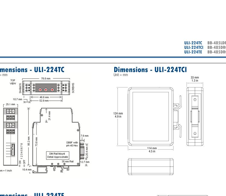 研華BB-4WSD9OTB ULI-224TCL RS-232（DB9母頭）至隔離式RS-422/485（接線端子）轉(zhuǎn)換器