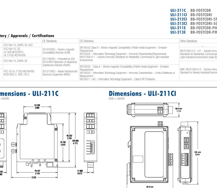 研華BB-FOSTCDRI-SC ULI-213CI 三重隔離RS-232/422/485（接線(xiàn)端子）至單模光纖轉(zhuǎn)換器（SC連接器）DIN導(dǎo)軌安裝